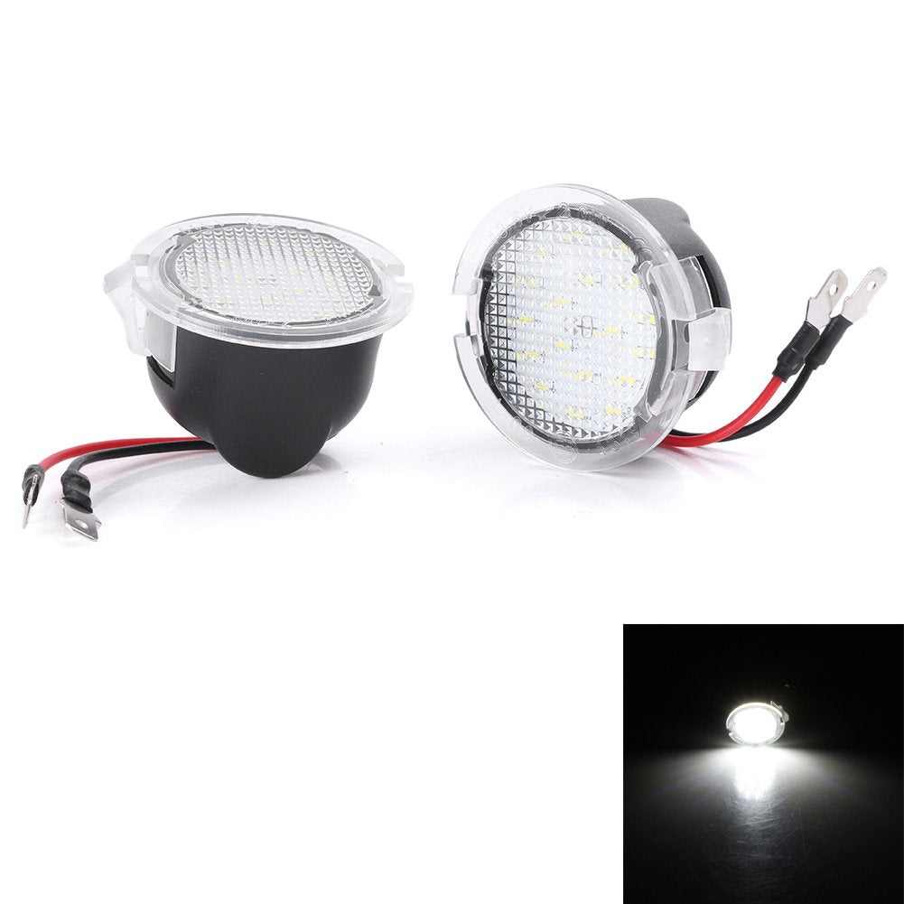 Mallofusa 2Pcs High Power Led Puddle Lights Under Side Mirror Tow For F150 Raptor Explorer Fusion Edge Flex Expedition Mondeo Taurus Mustang Ranch Heritage (White)